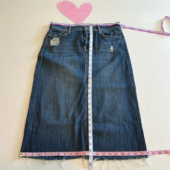 MOTHER Easy A Skirt Midi (Wash: Alley Cat) Size 26 - Picture 4 of 11